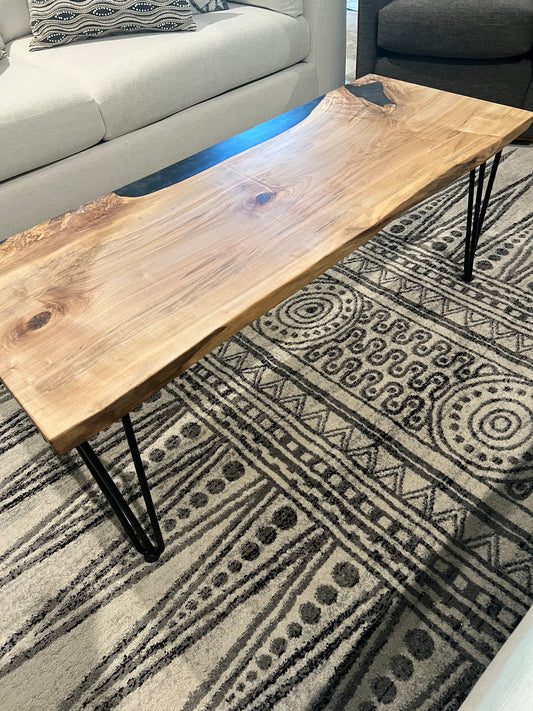 Custom Maple Coffee Table with Black Resin