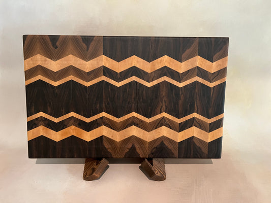 Maple & Walnut End Grain Chevron Board